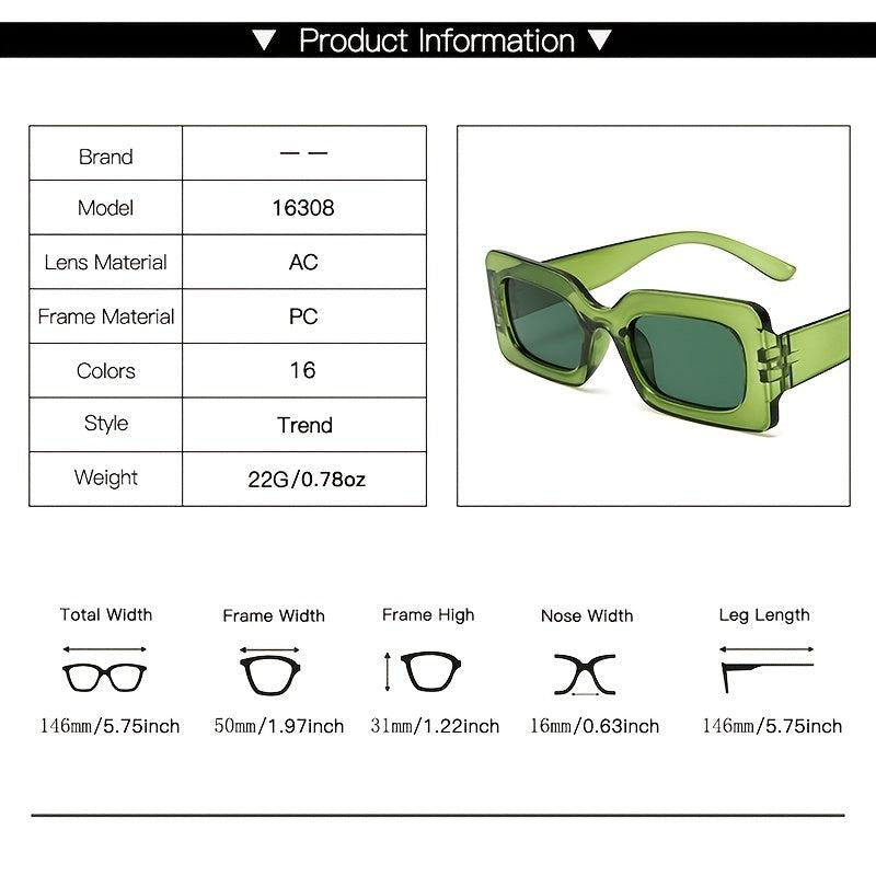 Retro Square Thick Frame Sunglasses Hip Hop Candy Outdoor Party Sunshade