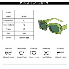 Retro Square Thick Frame Sunglasses Hip Hop Candy Outdoor Party Sunshade