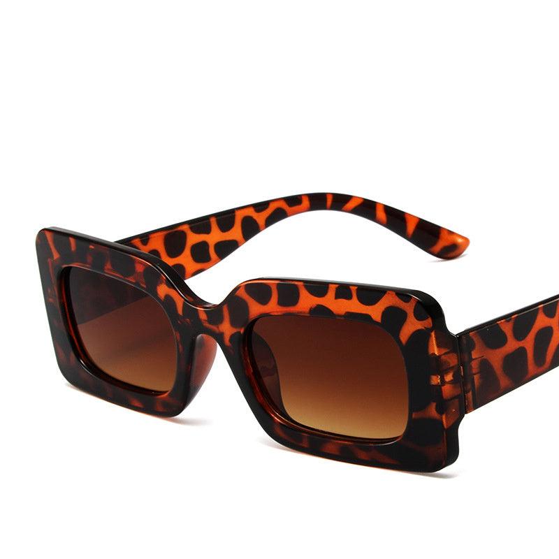 Retro Square Thick Frame Sunglasses Hip Hop Candy Outdoor Party Sunshade