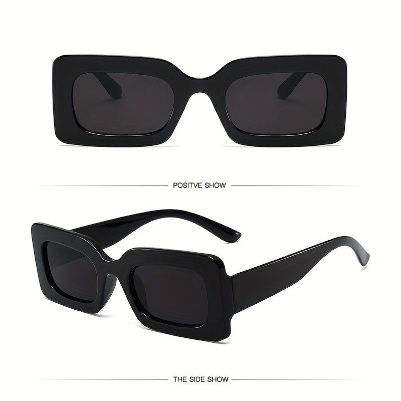 Retro Square Thick Frame Sunglasses Hip Hop Candy Outdoor Party Sunshade