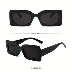 Retro Square Thick Frame Sunglasses Hip Hop Candy Outdoor Party Sunshade