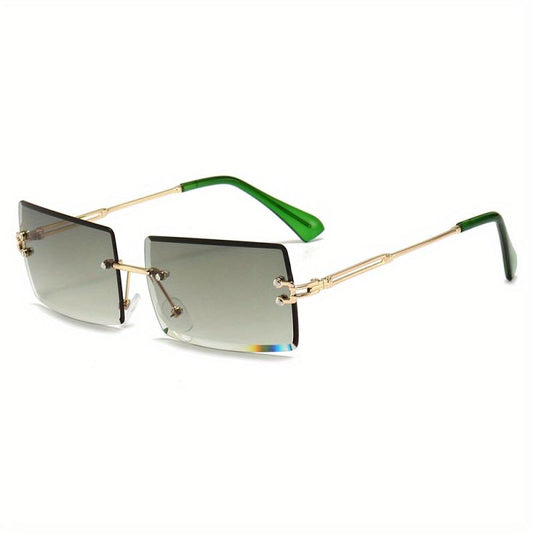 Ombre Lens Rimless Sunglasses UV400 Cut Edge Eyewear