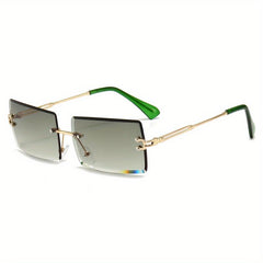Ombre Lens Rimless Sunglasses UV400 Cut Edge Eyewear