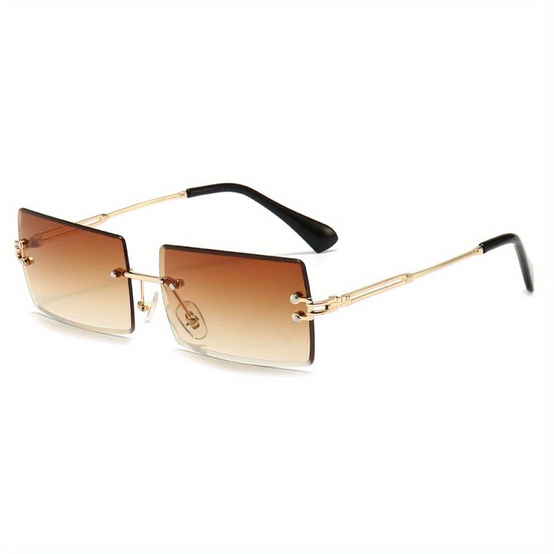 Ombre Lens Rimless Sunglasses UV400 Cut Edge Eyewear