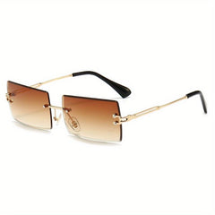 Ombre Lens Rimless Sunglasses UV400 Cut Edge Eyewear