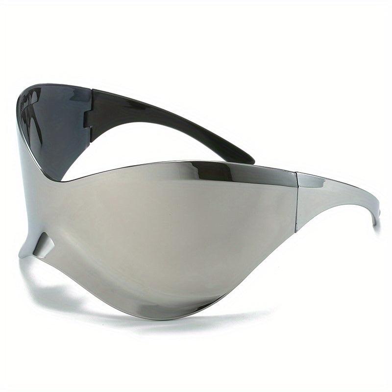 Y2K Wrap Around Sunglasses Futuristic Shield Eyewear UV400