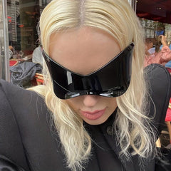 Y2K Wrap Around Sunglasses Futuristic Shield Eyewear UV400