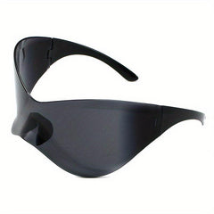 Y2K Wrap Around Sunglasses Futuristic Shield Eyewear UV400