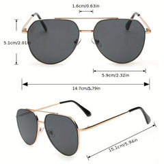 Top Bar Aviator Sunglasses Metal Frame Travel Glasses UV400