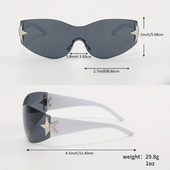 Y2K Wrap Around Sunglasses Cyberpunk Outdoor Eyewear UV400