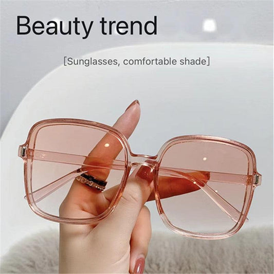 Oversized Square Frame Sunglasses Rivet Decor Ombre Lens UV400