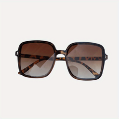 Oversized Square Frame Sunglasses Rivet Decor Ombre Lens UV400