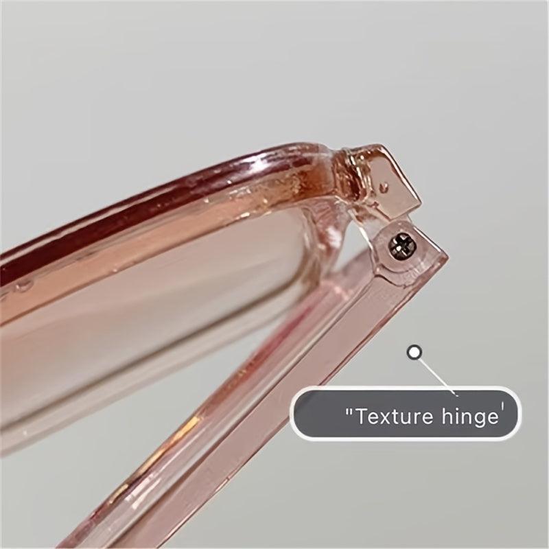 Oversized Square Frame Sunglasses Rivet Decor Ombre Lens UV400