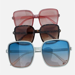 Oversized Square Frame Sunglasses Rivet Decor Ombre Lens UV400