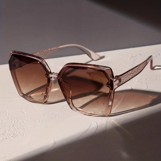 Oversized Geometric Sunglasses Mod Gradient Lens UV400