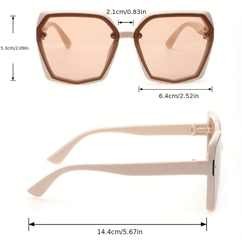 Oversized Geometric Sunglasses Mod Gradient Lens UV400
