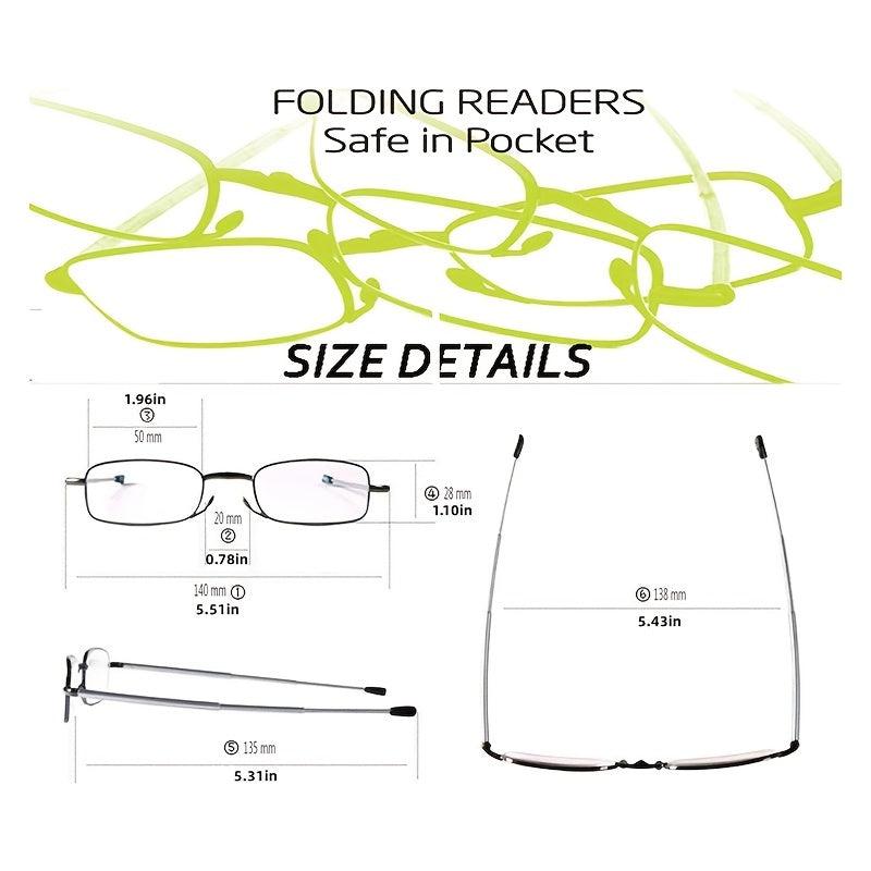 Portable Mini Reading Glasses Blocking Compact Pocket Eyewear Unisex