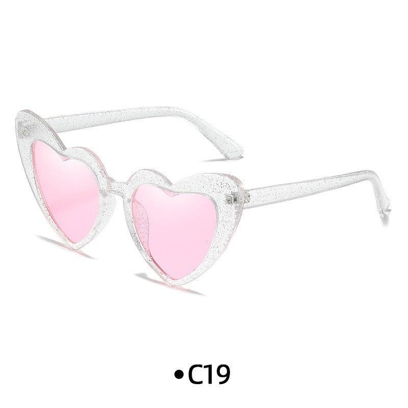 Heart Shaped Sunglasses Vintage Cat Eye Mod Style Glasses