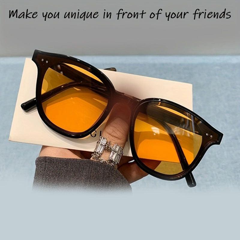 Orange Large Frame UV Protection Sunglasses
