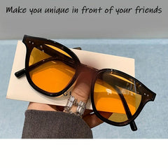 Orange Large Frame UV Protection Sunglasses
