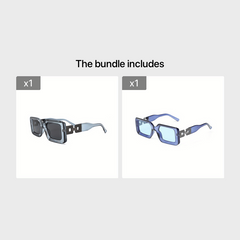 Men's Rectangle Frame Glasses Street Style Sunglasses Vintage Eyewear