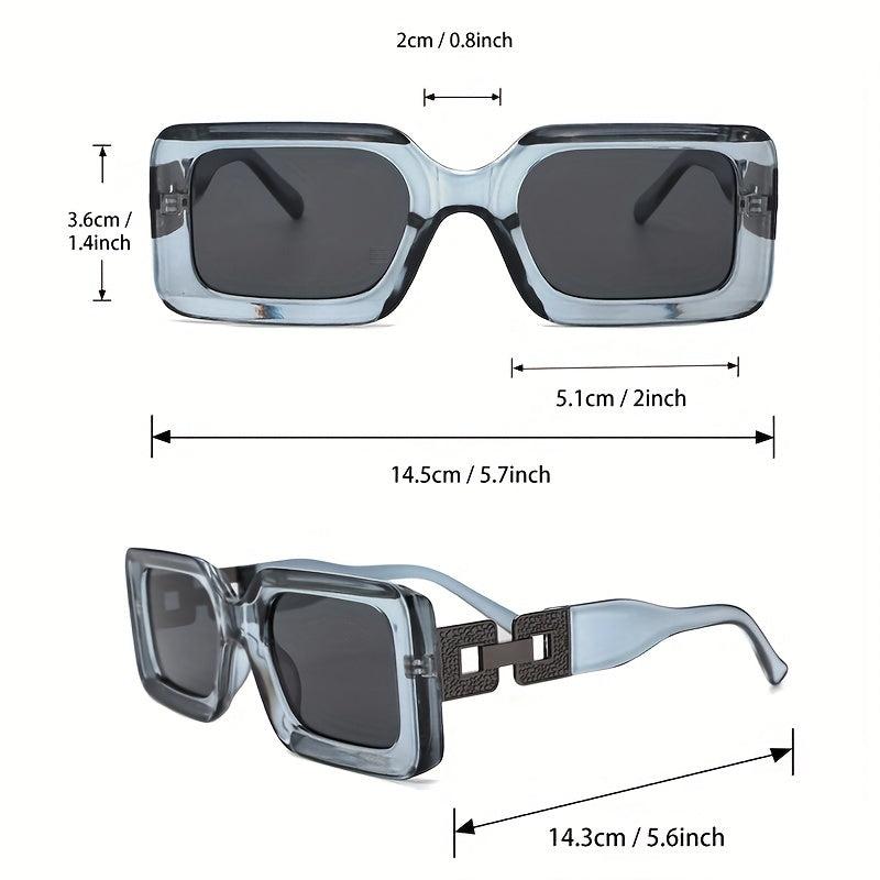 Men's Rectangle Frame Glasses Street Style Sunglasses Vintage Eyewear