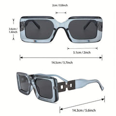 Men's Rectangle Frame Glasses Street Style Sunglasses Vintage Eyewear