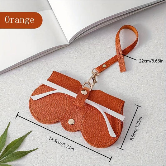 Lychee Embossed Glasses Cover PU Leather Sunglasses Reading Glasses Bag Case