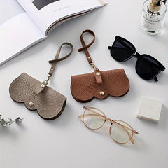 Lychee Embossed Glasses Cover PU Leather Sunglasses Reading Glasses Bag Case