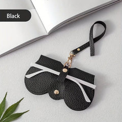 Lychee Embossed Glasses Cover PU Leather Sunglasses Reading Glasses Bag Case