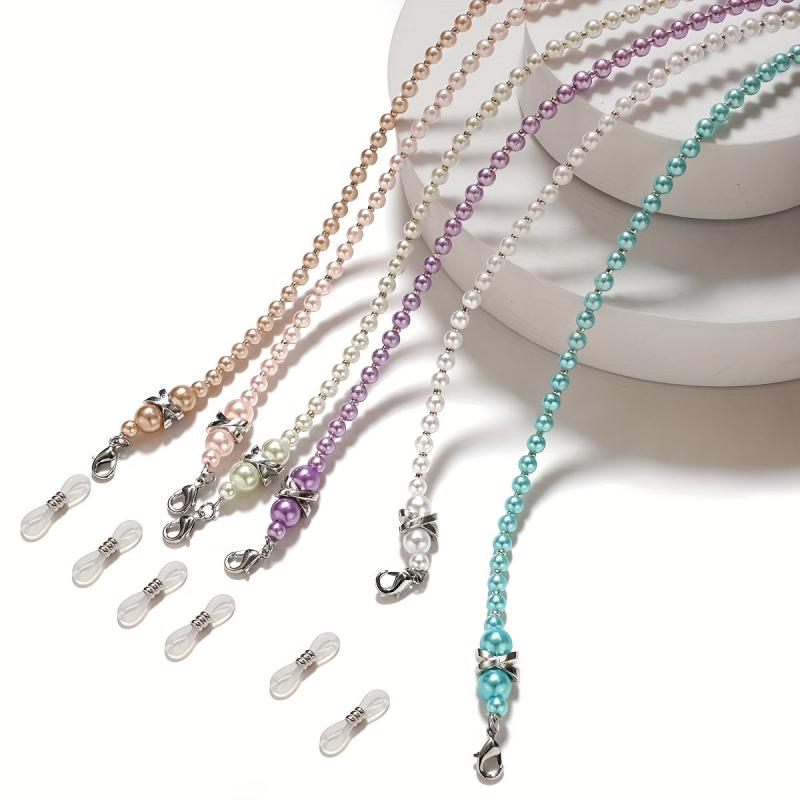 Faux Pearl Beaded Glasses Chain Anti Slip Eyeglasses Lanyard Strap
