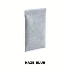 Solid Glasses Bag Automatic Closure PU Leather Sunglasses Pouch