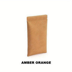 Solid Glasses Bag Automatic Closure PU Leather Sunglasses Pouch