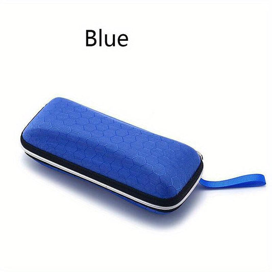 Honeycomb Pattern Glasses Case Zipper Eyeglasses Storage Box