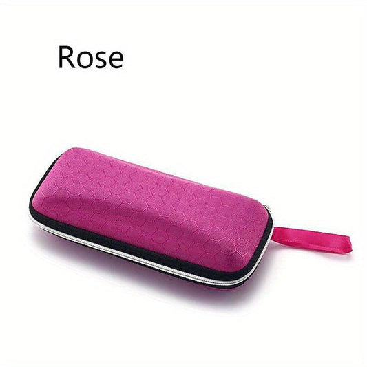 Honeycomb Pattern Glasses Case Zipper Eyeglasses Storage Box