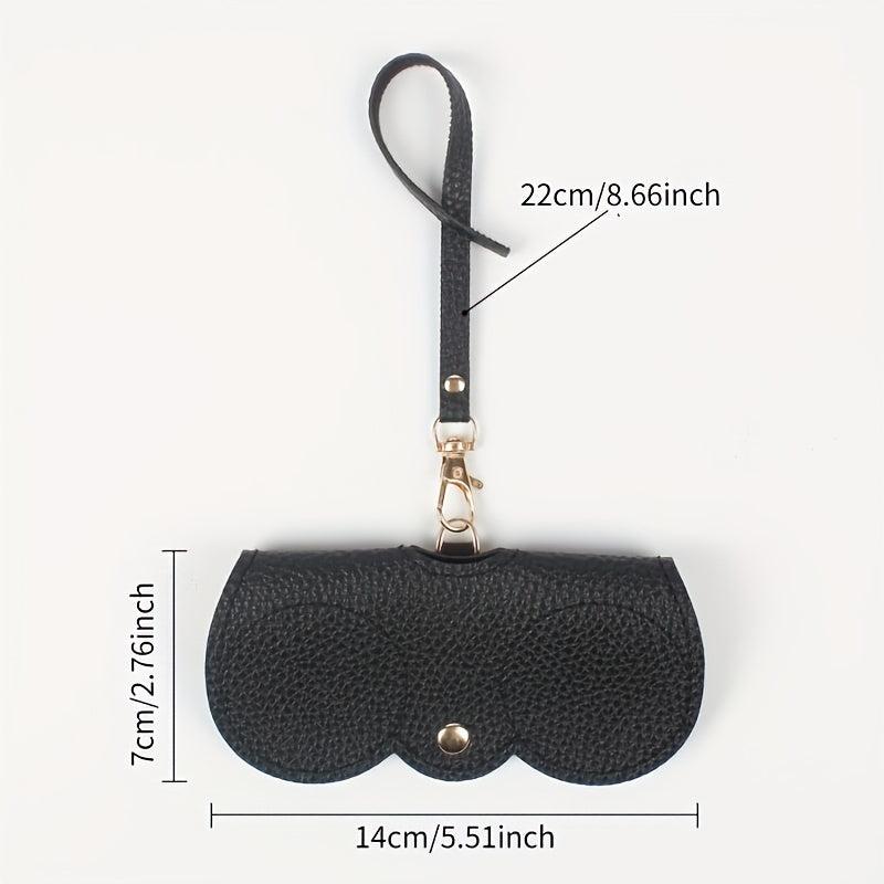 Litchi Embossed Glasses Cover Hanging PU Leather Sunglasses Storage Bag