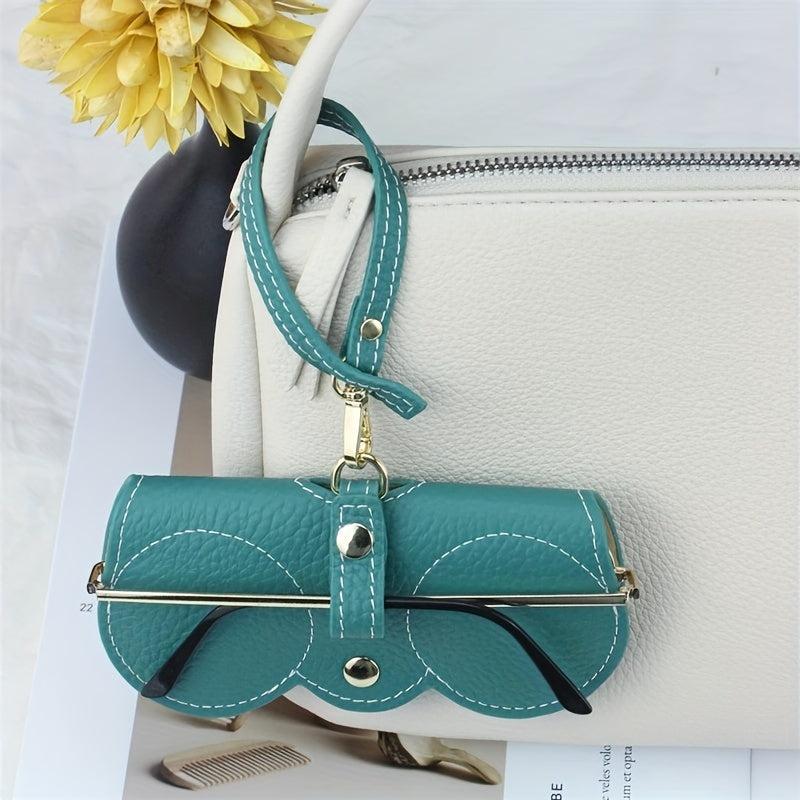 Litchi Embossed Glasses Cover Hanging PU Leather Sunglasses Storage Bag