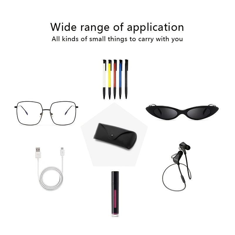 Soft Faux Leather Eyeglass Case Slim Portable Sunglasses Pouch