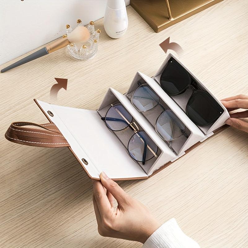 5 Slots Travel Glasses Case Foldable Storage Organizer