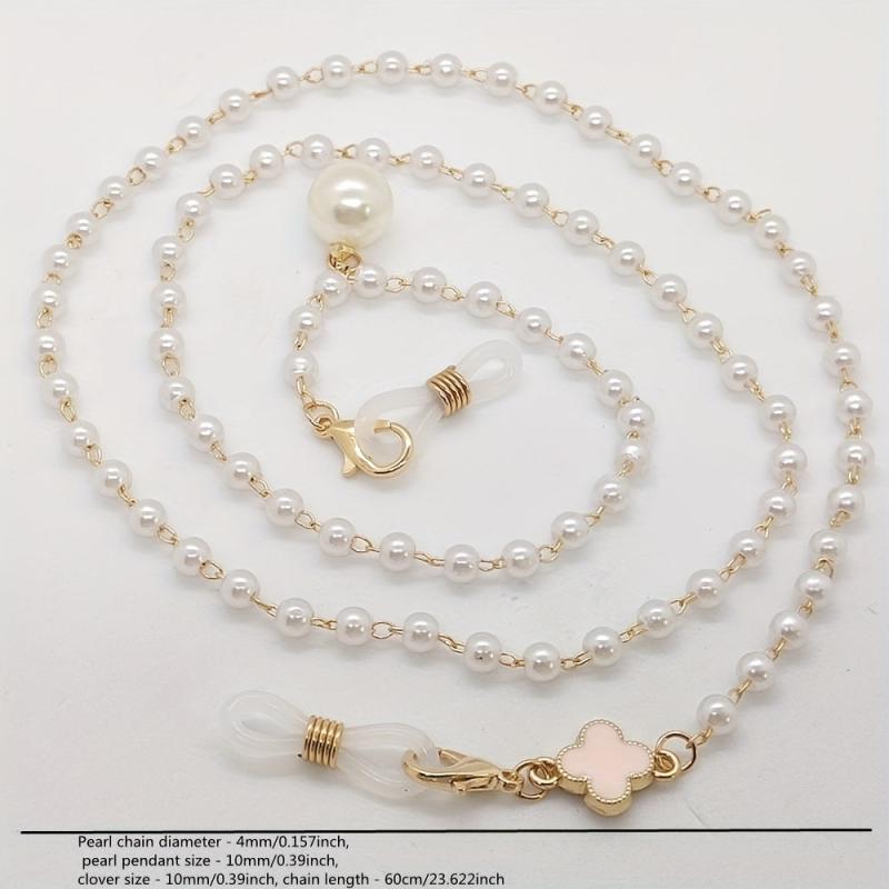Clover Decor Beaded Glasses Chain Eyeglasses Lanyard Strap
