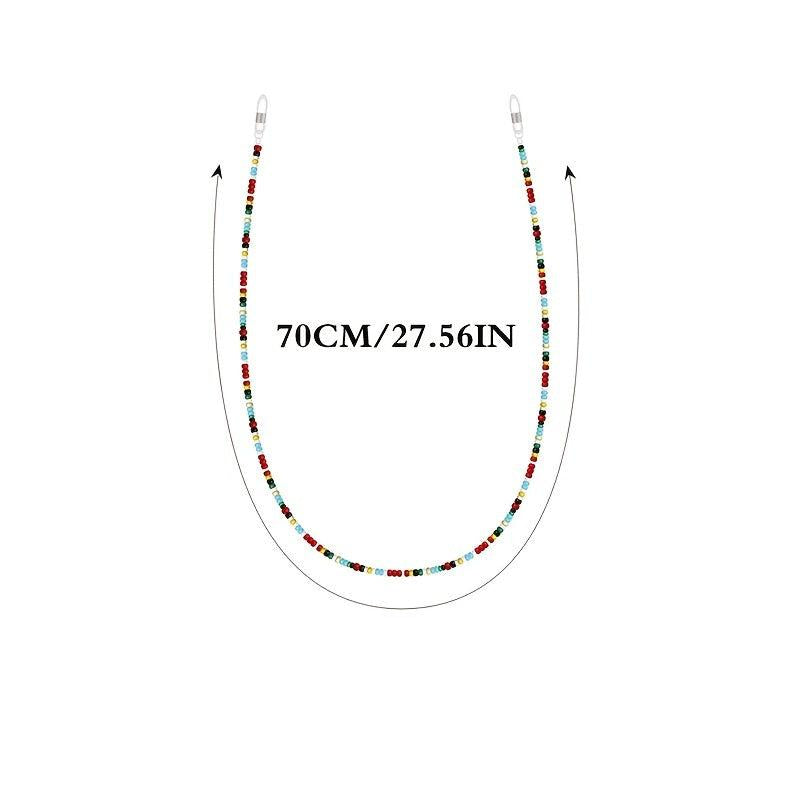 Rainbow Crystal Bead Glasses Chain Nerd Eyeglasses Chain
