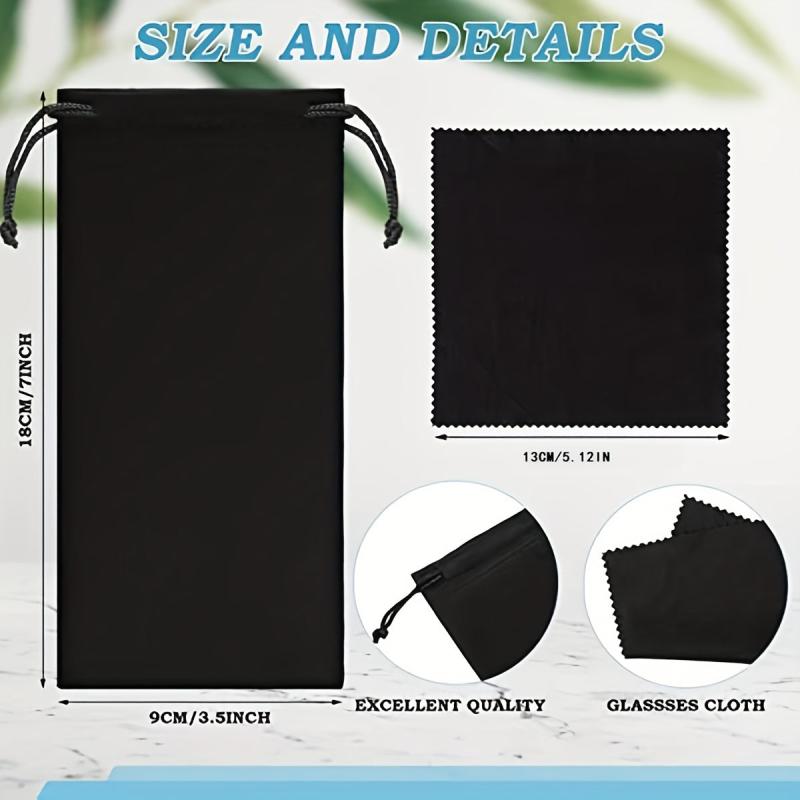 Microfiber Glasses Pouch & Cleaning Cloth Set