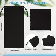 Microfiber Glasses Pouch & Cleaning Cloth Set