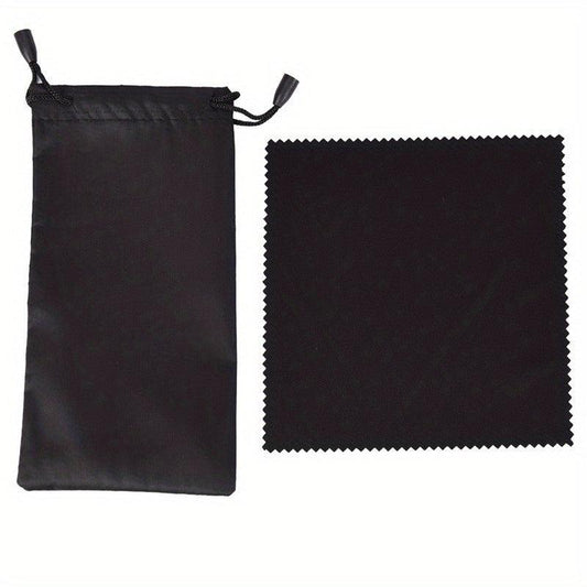 Microfiber Glasses Pouch & Cleaning Cloth Set