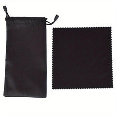 Microfiber Glasses Pouch & Cleaning Cloth Set
