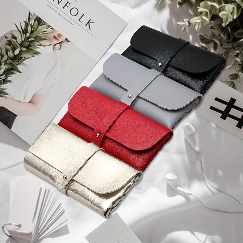 Minimalist PU Leather Glasses Case Portable Travel Eyewear Container
