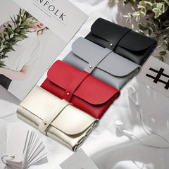 Minimalist PU Leather Glasses Case Portable Travel Eyewear Container