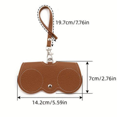 Litchi Embossed Glasses Pouch Cover Travel Eyewear Holder PU Leather