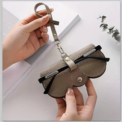 Litchi Embossed Glasses Pouch Cover Travel Eyewear Holder PU Leather
