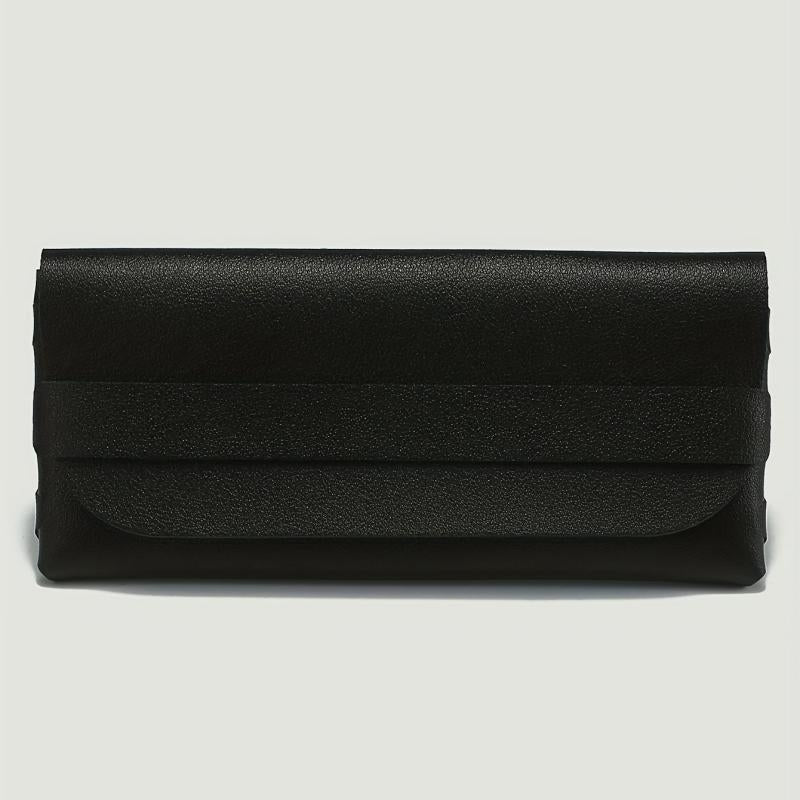 Solid Glasses Bag PU Leather Sunglasses Case Soft Portable Eyewear Container